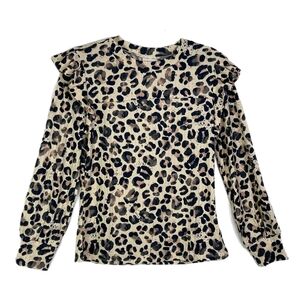 LuLaRoe Animal Print Blouse - Black and Tan